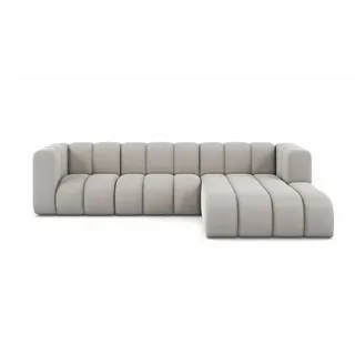 kaiser möbel Eckcouch Veloursstoff 287 cm 3-Sitzer Grau
