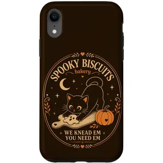 Hülle für iPhone XR Niedliche Halloween-Katzenbäckerei Keks Wortspiel Herbst Humor