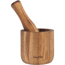 Salter BW12197EU7 Toronto Pisle & Mörser Set - Acacia-Holz Große Schüssel Und Schleifmaschine, Handbrecher für Lebensmittel, Kräuter, Gewürze, Samen, Pesto, solides Holz, Mörtel mit 11 cm Durchmesser