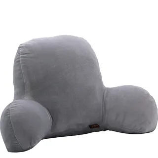Große weiche bequeme Plüsch Rest Lesen Kissen Arm Rücken Lumbar Kopfstütze Kissen Zipper Einfach Reinigen Elegant grau_55x35x20cm