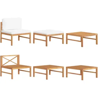 vidaXL Garten-Lounge-Set 3-tlg. beige/weiß
