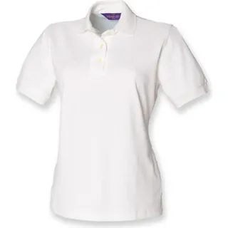 Henbury H121 | Damen Classic Piqué Heavy-Poloshirt - Farbe: White - Größe: S - Weiß