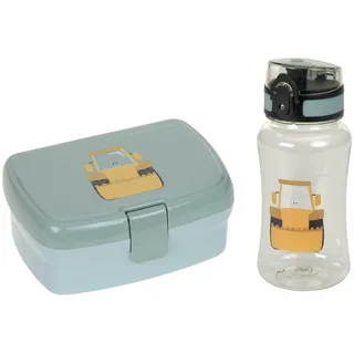 Lässig Brotdose & Trinkflasche Set - Lunch Set mit Lunchbox und Trinkflasche (460 ml)/Tiny Drivers, Excavator