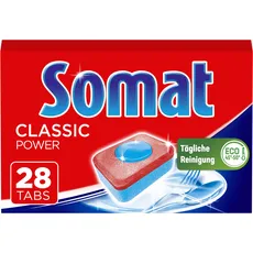 Somat Classic Power Spülmaschinen Tabs (28 Tabs), Geschirrspül Tabs mit Fettlösekraft für kraftvolle Reinigung, Spültabs für strahlend sauberes Geschirr sogar bei niedrigen Temperaturen