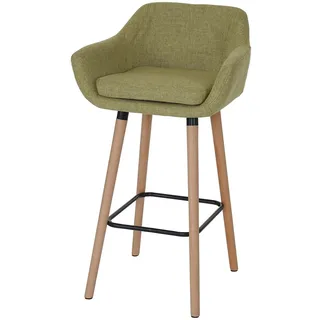 Mendler Barhocker Malmö T381, Barstuhl Tresenhocker MVG-zertifiziert ~ Textil, hellgrün
