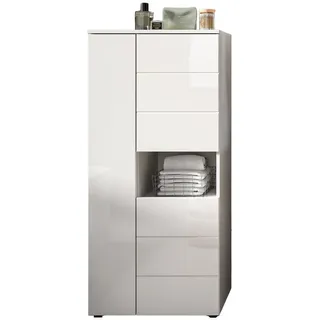 inn.furn Badezimmer Midischrank weiß Hochglanz 60 x 131 cm - weiß