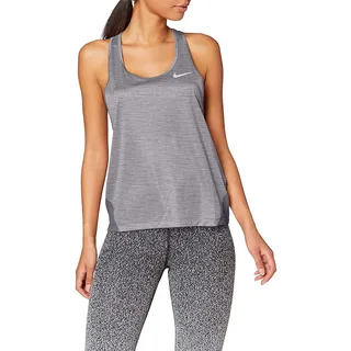 Nike Damen W NK Miler Tank Racer Top, Black/(Reflective silv), 2XL