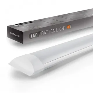 SINCELIGHT 36W LED-Lichtleisten, 4ft(120cm) Integrierte Röhrenlampe, Deckenbeleuchtung oder Wandlampe für Küche, Garage, Werkstatt, Bad, Lager, Büro, Geschäft, Neutralweiß 4000K, 1 Stück