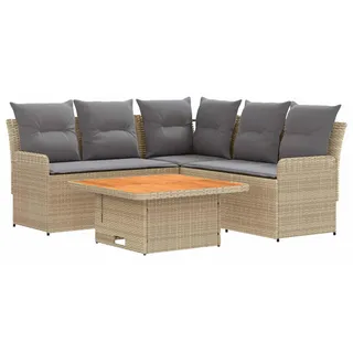 Möbelsets 4 stk. Beige und Hellgrau PE-Rattan - Beige