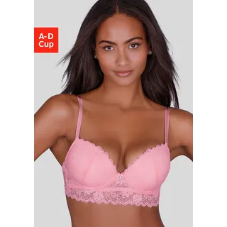 Push-up-BH VIVANCE "Julia", Damen, Gr. 70, Cup C, rosa (hellpink), Spitze, Obermaterial: 60% Polyamid, 35% Polyester, 5% Elasthan, BHs Push-up-BH, aus Jacquardspitze in leichter Longform, sexy Dessous