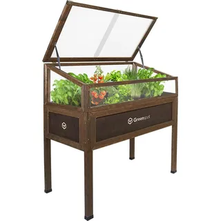 Greenspot Vintage Hochbeet mit Haube 110x55x120cm Palisanderbraun Dunkel