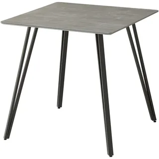 Esstisch STOLKOM "Fieteni Esstisch B/H/T 80x75x80 cm", betonoptik, schwarz, schwarz, betonoptik, B:80cm H:75cm T:80cm, Tische, Esstisch, Schweizer Kante, pulverbeschichtet