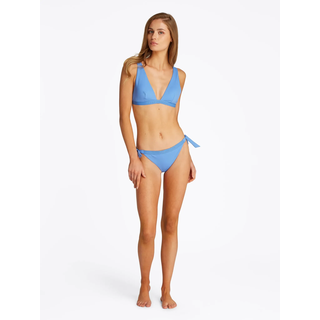 Bikini-Hose "SIDE TIE BIKINI", Damen, Gr. L (40), N-Gr, blau (blau spell), Polyamid, TOMMY HILFIGER SWIMWEAR, unifarben, Badehosen Bikini-Hose, mit seitlichen Bindebändern, mit Logoschriftzug