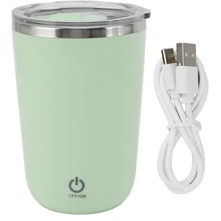 Selbstrührender Kaffeebecher, 350 Ml, Elektrischer Rührbecher, Magnetischer Rührbecher, Wiederaufladbarer Automatischer Magnetischer Becher, Selbstrührend, Geeignet Für Kaffee/Milch/Kakao(Grün)