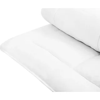 BELIANI Bettdecke Weiß Mikrofaser 220 x 240 cm Extra Warm Ganzjahresdecke Vier-Jahreszeiten Steppdecke Steppbett Monochromatisch Paspel Schlafzimmer - Weiß