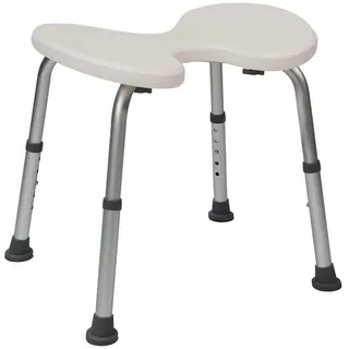 Duschhocker Butterfly Aluminium weiß Antirutschkappen höhenverstellbar