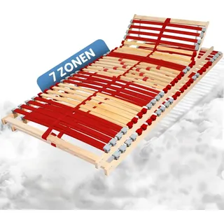 Coemo 2 Stk. Lattenrost RUBY K 80×200 cm, 7-Zonen, 28 Leisten, Kopfteil verstellbar