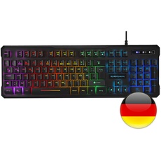 Bild von MK218DE, Tastatur, 9 Lichteffekte, Antighosting, Schwarz,