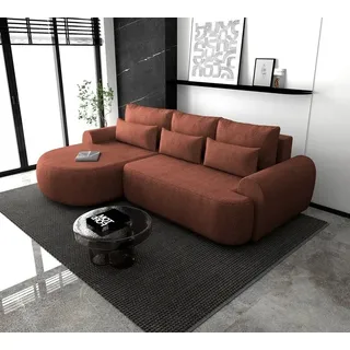 Ecksofa OLIVIO L - Wohnlandschaft Polstersofa Polstercouch (Ruby - MODESTO 483) LINKE SEITE - Rot