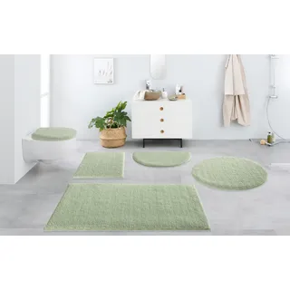 my home Badematte »Vanessa, Badvorleger, Badezimmer Teppich« Höhe 10 mm rutschhemmend beschichtet fußbodenheizungsgeeignet   schnell trocknend   strapazierfähig Badteppich, weiche Haptik, unifarben, grün