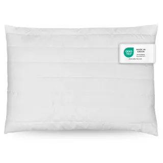 ZOLLNER nachhaltiges Kopfkissen - Füllung aus GRS zertifizierten Polyester Hohlfasern – waschbar bis 60°C - 60x80 cm - Hotelqualität - Oeko Tex® Zertifiziert