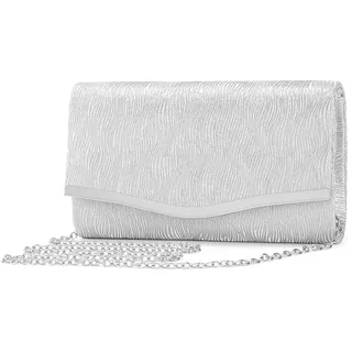 BAIGIO Glitzer Clutch Damen Elegante Abendtasche Envelope Clutch Silber Clutch Tasche Elegant Handtasche Retro Umhängetasche für Party Hochzeit