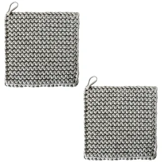 2 Stück 19x19 cm Gehäkelte Topflappen, Topflappen Für Die Küche, Mit Aufhängeschlaufe, Hitzebeständige Tischsets für Heiße Schüsseln, Teekannen, Töpfe Und Teller (1)