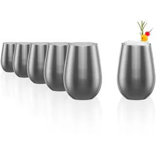 Stölzle Lausitz Elements Metallic Wassergläser Silber 465 ml, 6er-Set