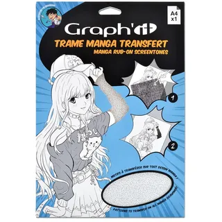 GRAPH'IT GI00417 Trame zum Übertragen für Zeichnungen und Illustration von Manga, Abziehbild mit Trockentransfer, Zufällige Punkte, Format A4