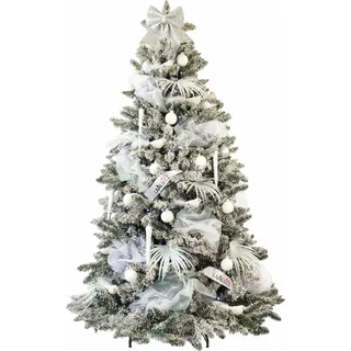 Geschmückter künstlicher weihnachtsbaum mit 70 Stk Kugeln WINTER JOY 150 cm mit Metallständer - Bunt