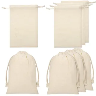 20 Stück Baumwollsäckchen, 10x15cm Stoffsäckchen mit Zugband Kleine Säckchen zum Befüllen Adventskalender DIY Geschenkbeutel für Weihnachten Kindergeburtstag Hochzeit