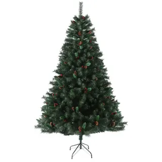Svita Weihnachtsbaum künstlich Tannenzapfen und Beeren inkl. Ständer 210cm