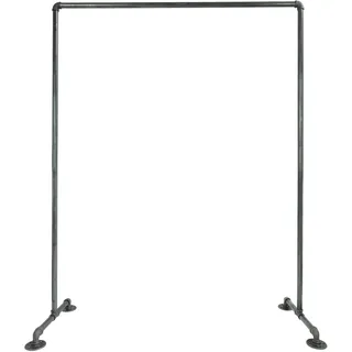 Natural Goods Berlin 1x Garderobenständer Pipe GARD Stand - Temperguss Schwerlast Jackenständer schmal - Industrial Vintage schwarz Garderobenstange mobil - Wasserrohre Fitting DIY (B120cm * H150cm)