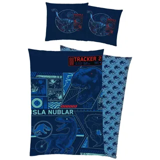 Jurassic World Kinderbettwäsche-Set, 135 x 200 cm, mit Kopfkissenbezug - Bunt