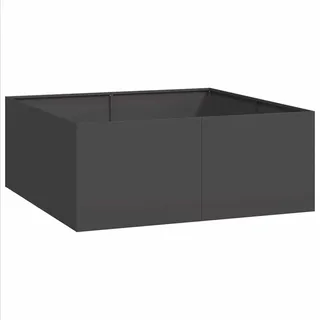 vidaXL Pflanzkübel Schwarz 100/100/40 Cm Stahl , Metall , 100x40x100 cm , Gartenzubehör, Hochbeete