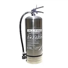 Firexo Feuerlöscher (9 Liter) – alle Arten von Feuer – Mehrzweck-Feuerlöscher aus Edelstahl für Haushalt, Küche, Grill, Heimgebrauch, Gewerbe, Industrie und Büro