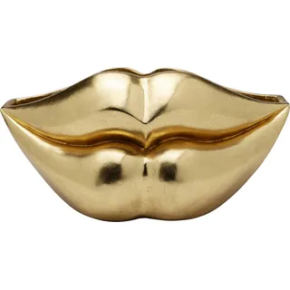 Kare Design Vase Lips, Gold, 30 cm, Motiv Lippen, Edle Optik, Blumenvase, für Trockenblumen, Pflanzentopf, Glamour
