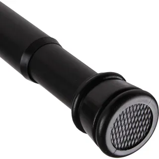 Klemmstange Schwarz 80-125cm ausziehbar, Ø22/25mm, Gardinenstange ohne Bohren/Schrauben, Edelstahl, rutschfest, Duschvorhangstange, Teleskopstange - Schwarz
