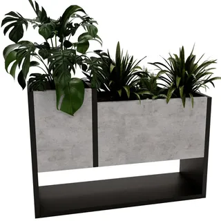 Raumhirsch Furniture Blumenkasten , Grau , Holzwerkstoff , 23x45x65 cm , Dekoration, Blumen & Blumentöpfe, Übertöpfe