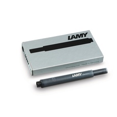 LAMY T 10 Tinte 825 – Tintenpatrone mit großem Tintenvorrat in der Farbe Schwarz für alle Lamy Patronenfüllhaltermodelle – 5 Stück / 1,25 ml