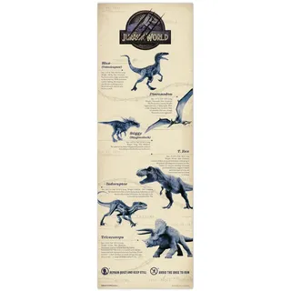 Grupo Erik Jurassic World Türposter Jurassic World - Dekorative Lamelle - Jurassic World - Poster Jurassic World/Poster Gruppe Erik, offizielles Lizenzprodukt, bunt