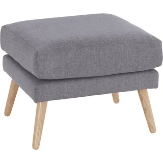Hocker OTTO HOME "Bille", grau (hellgrau), B:58cm H:45cm T:58cm, Struktur (100% Polyester);Struktur fein (100% Polyester);Samtoptik (100% Polyester);Luxus-Microfaser weich (100% Polyester), Hocker, Hocker, mit Eiche-Beinen, Design by Morten Georgsen