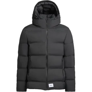 Steppjacke KHUJO "Steppjacke Silas2-YM", Herren, Gr. XXL, grau (space grau), Obermaterial: 100% Nylon NY.  Obermaterial: Futter: 100% Nylon NY. 100% Polyester PES., gerade, hoch geschlossener Ausschnitt, eng Bündchen, Jacken Steppjacke, Warme Herren Winterjacke mit großer Kapuze