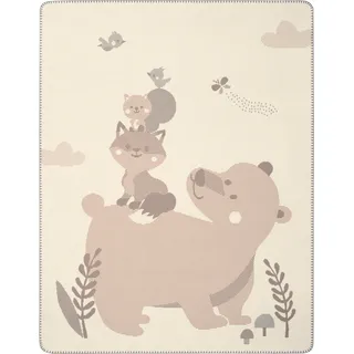 Biederlack »Babydecke Foxy&Friends« 75 x 100, mit Zierstich,
