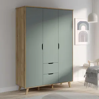 Forte Drehtürenschrank Vankka 139,4 x 201,5 x 52 cm Grün