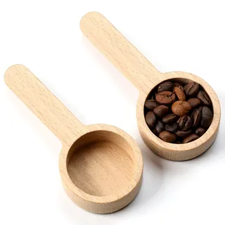 2 Stück Kaffeedosierlöffel Holz, KüchenMesslöffel, Kaffeelöffel, Kaffee Messlöffel, Utility Messlöffel, Küchenzubehör für Teeblatt, Kaffeebohnen, Gewürze