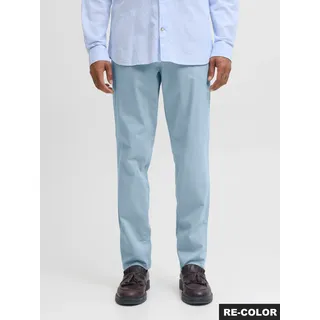 Chinos JACK & JONES "JPSTMARCO mit Stretchkomfort und schmalem Bein", Herren, Gr. 32, Länge 30, celestial blau, Web, Obermaterial: 98% Baumwolle, 2% Elasthan, unifarben, slim fit normal, Hosen Chinos, Baumwollmischung, slim fit