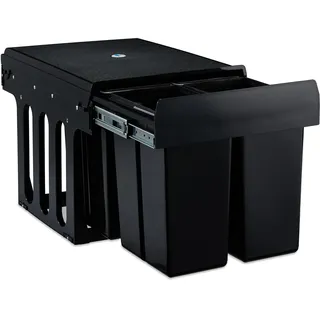 Relaxdays Einbaumülleimer 8 l Schwarz