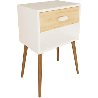 VCM Nachtschrank Singol XL 30 x 45 x 70 cm Weiß