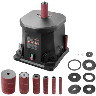 Vevor Oszillierender Spindelschleifer, 2000 U/min Spindelschleifmaschine mit 6 Hülsen (12,7–76,2 mm), 15 mm Hub & Staubanschluss für die Möbelveredelung, Bastelschleifen, Heimwerker-Holzbearbeitung
